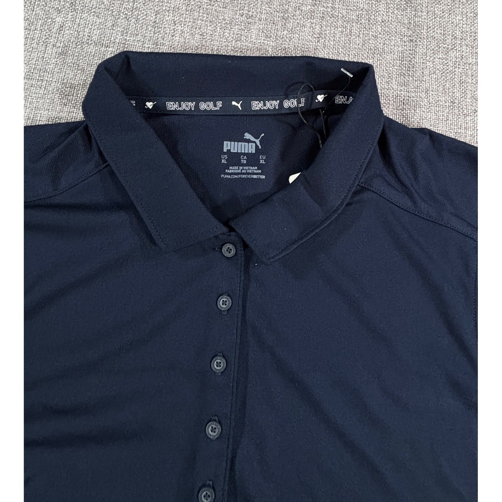 Puma Gamer Polo Golf Shirt Short Sleeve UPF 50 Navy Blue Womens Size XL NWT - Picture 7 of 11